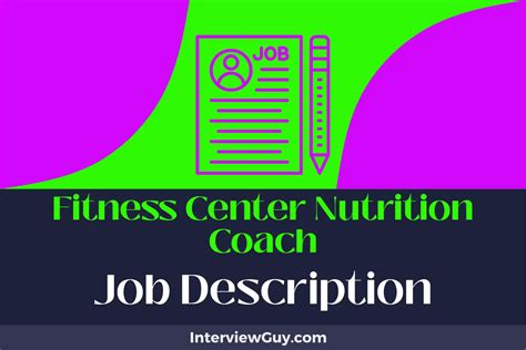 nutrition coach job description.